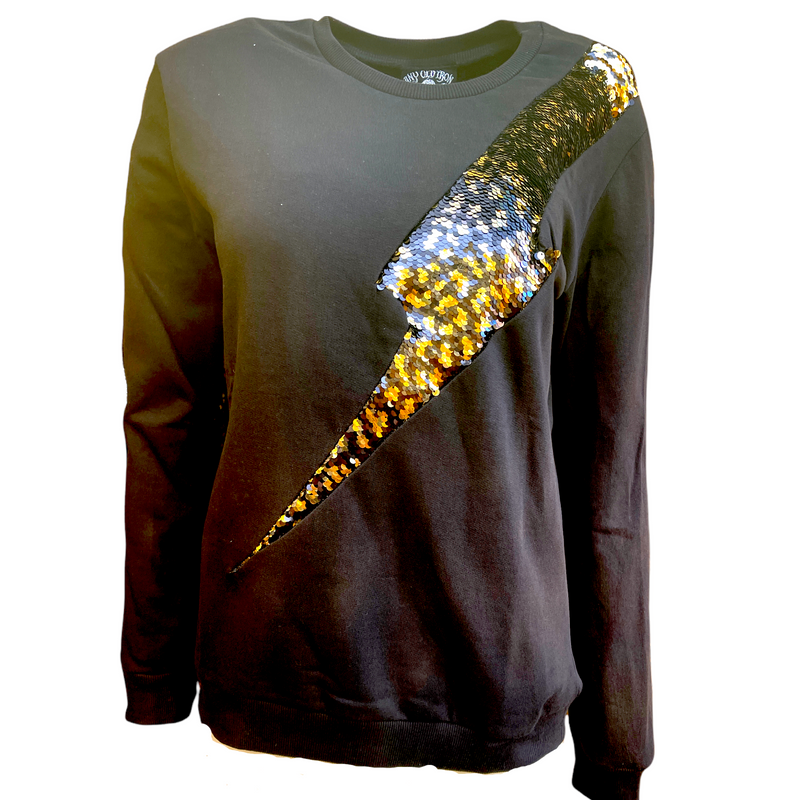 Any Old Iron Men's Golden Lightning Leopard Sweatshirt