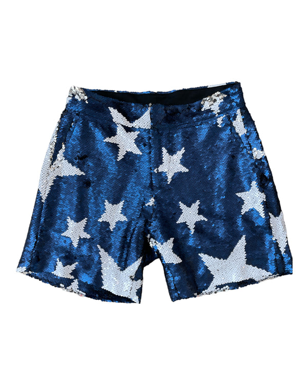 Pantalones cortos Any Old Iron Blue Sparkle Star