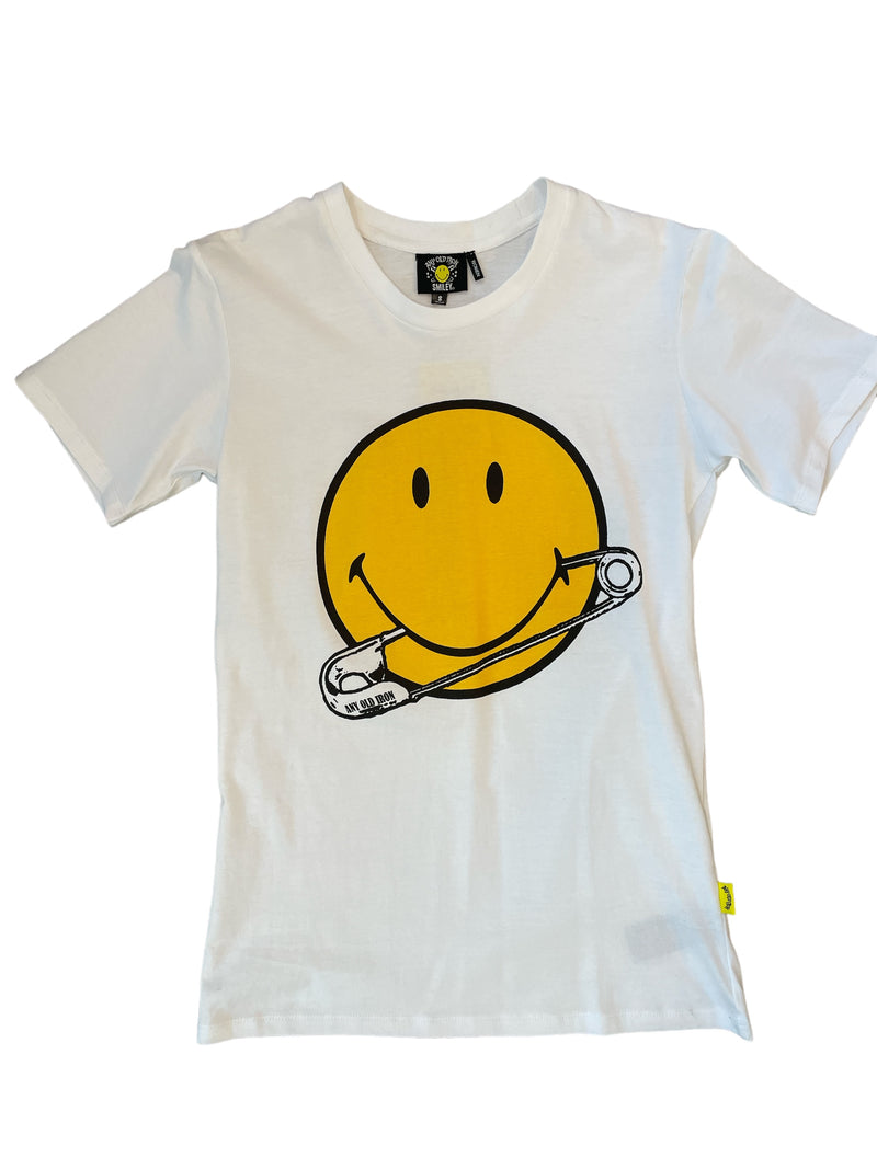 Any Old Iron x Smiley Pierced White T-Shirt