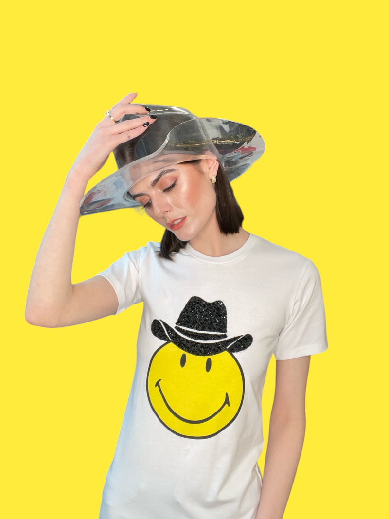 Any Old Iron x Smiley Cowboy camiseta blanca