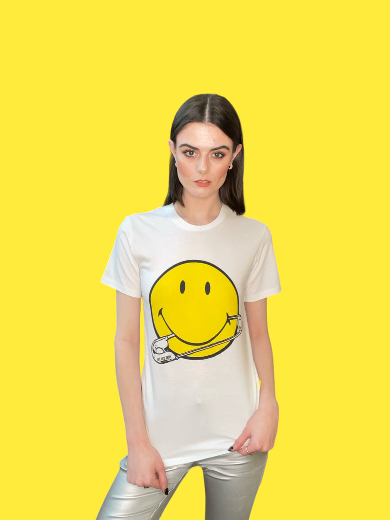 Any Old Iron x Smiley Pierced White T-Shirt