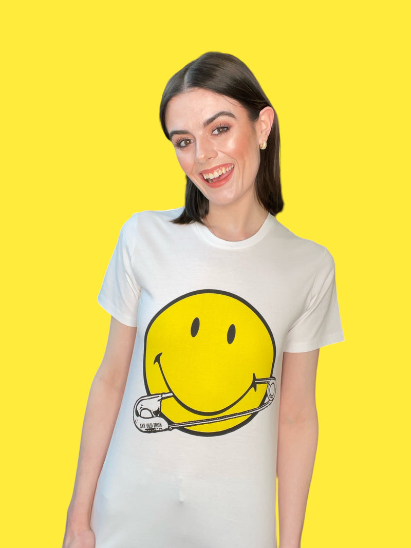 Any Old Iron x Smiley Pierced White T-Shirt