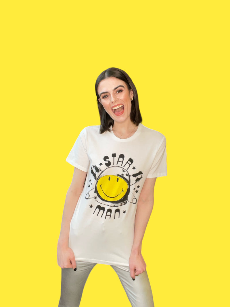 Any Old Iron x Smiley Starman White T-Shirt