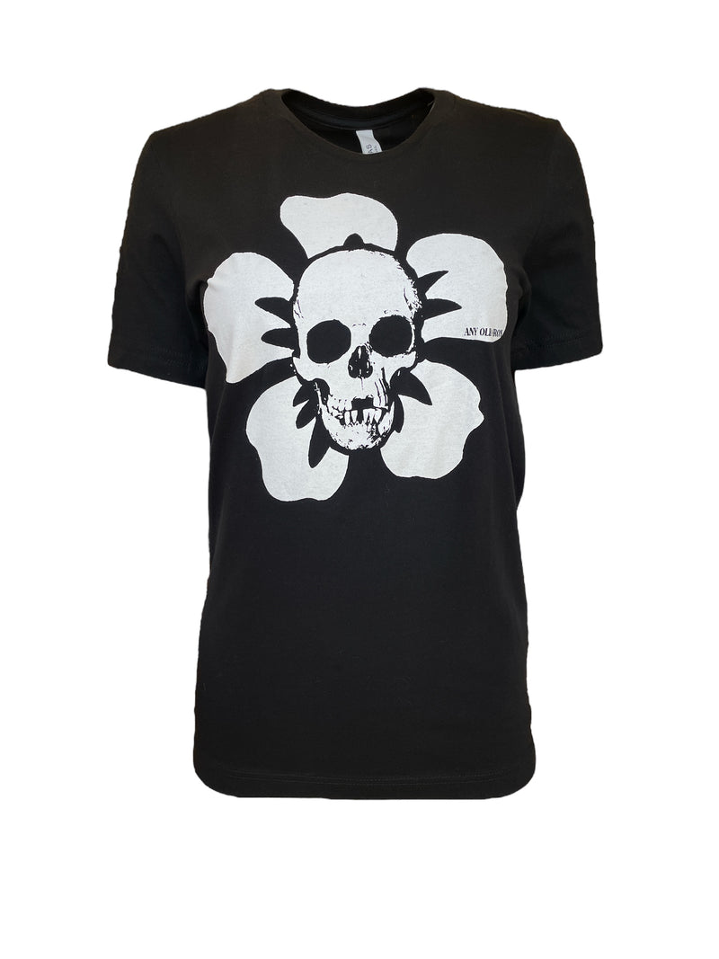 Any Old Iron Mens Floral Skull T-Shirt
