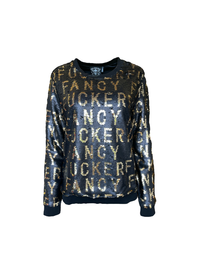 Any Old Iron Sequin Fancy Fucker Sweatshirt