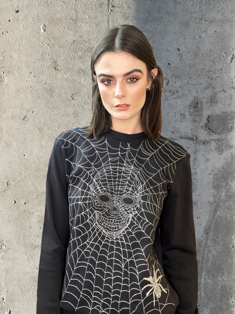 Any Old Iron Skull Web Sweatshirt