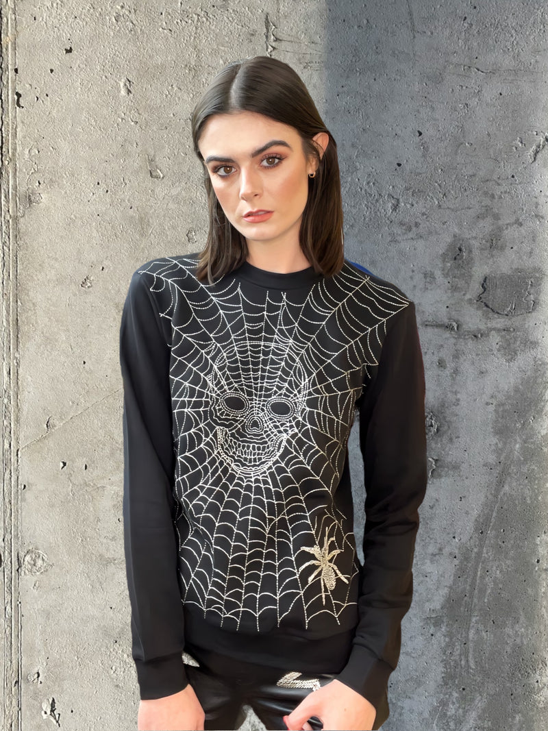 Any Old Iron Skull Web Sweatshirt