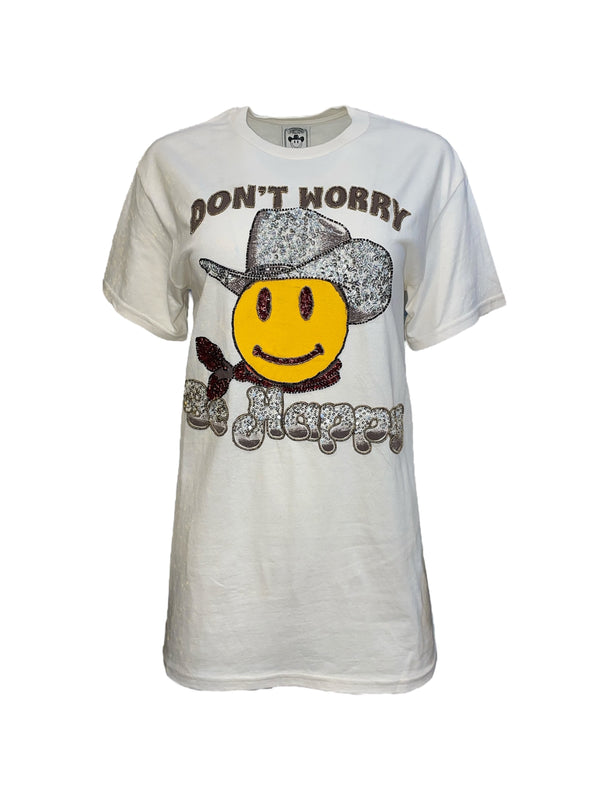 Any Old Iron X Vinyl Ranch Cowboy Don't Worry Be Happy Unisex T-Shirt