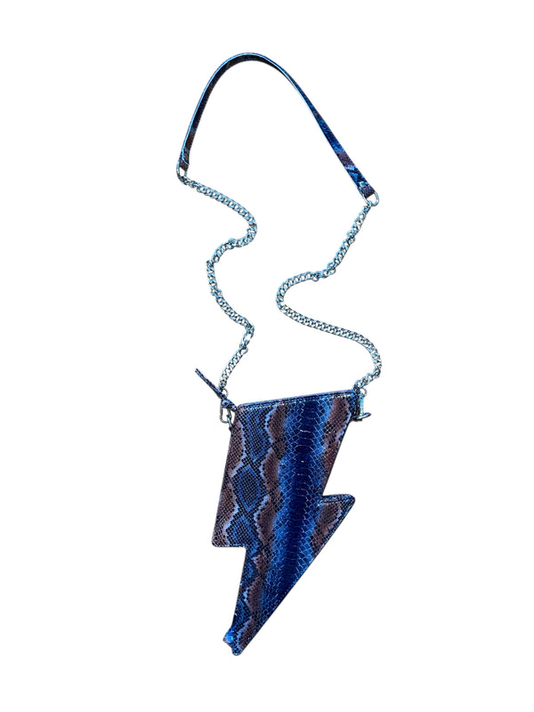 Any Old Iron Blue Snake Lightning Bag