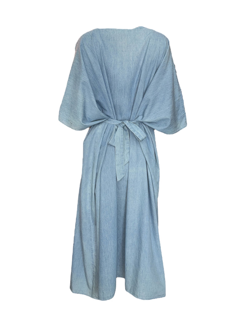 denim kaftan dress Plus Size Tencel Maxi Dress, Denim Kaftan, Elven Style