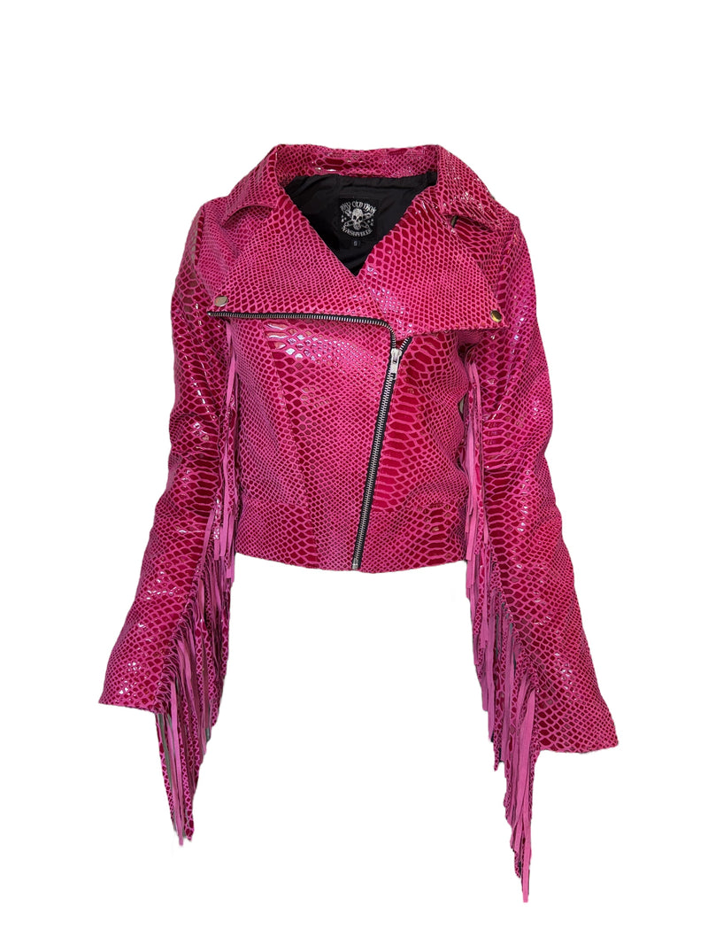 Any Old Iron Pink Python Moto