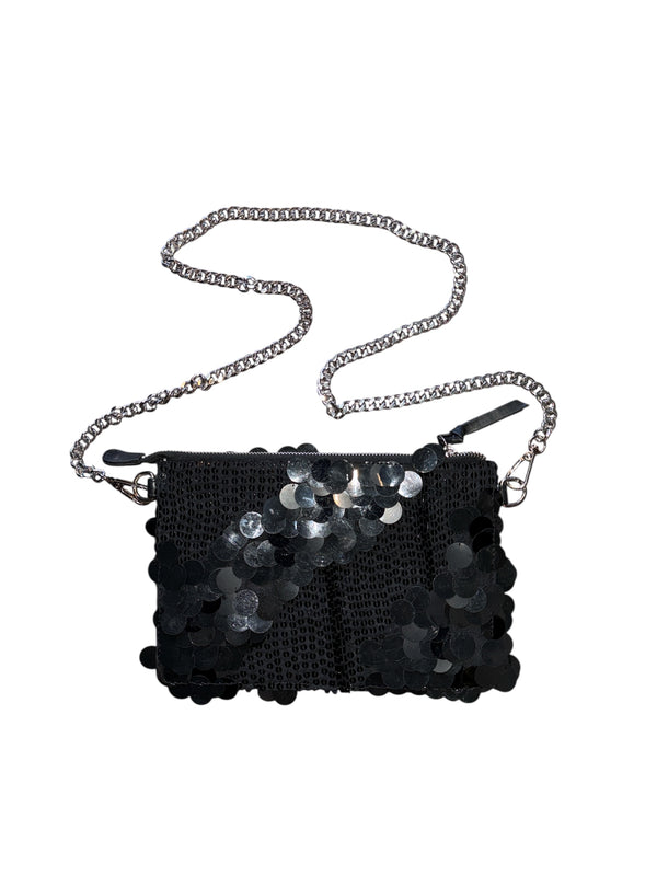 Any Old Iron Black Sequin Bag