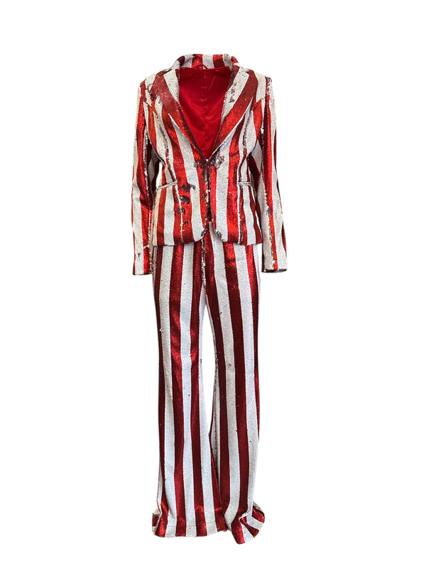 Any Old Iron Red Stripped Suit