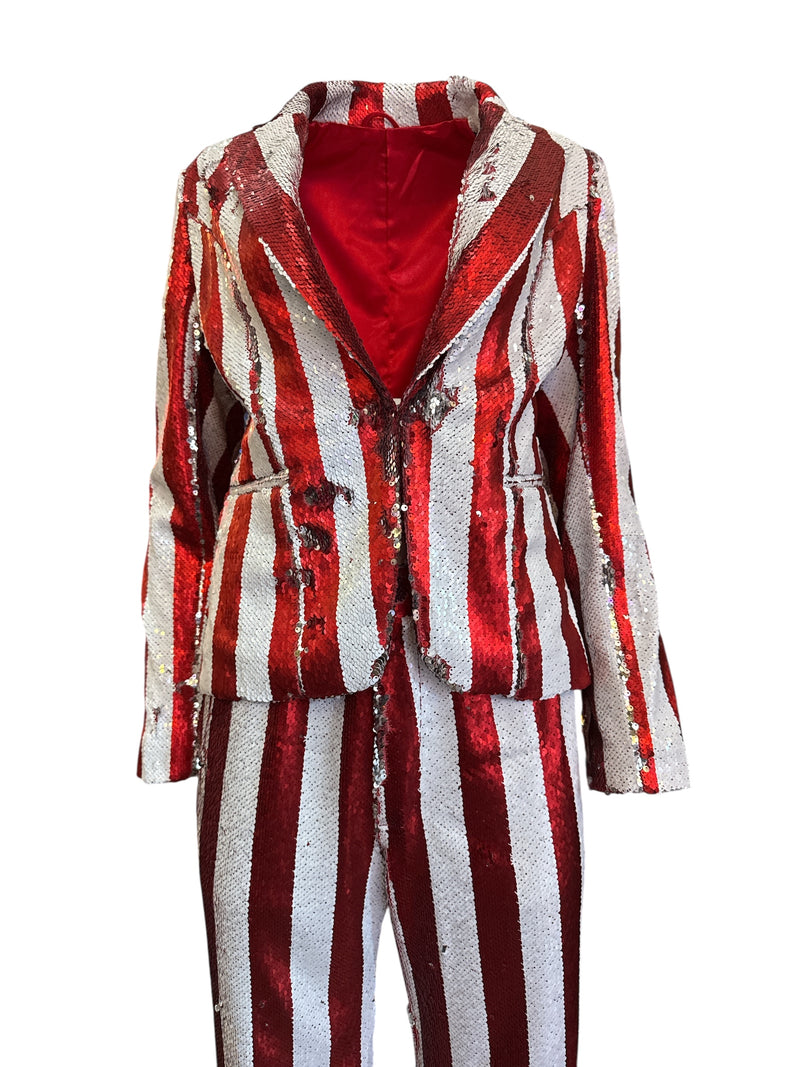 Any Old Iron Red Stripped Suit