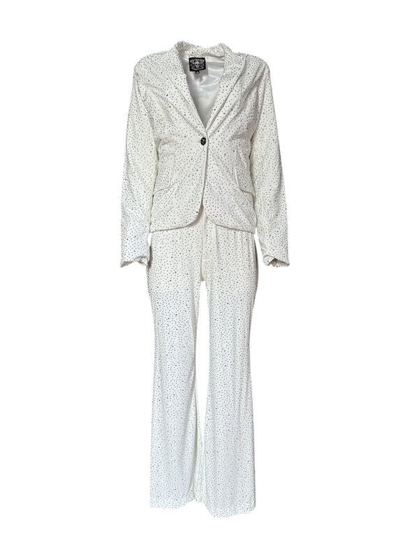 Any Old Iron Rhinestone White Suit