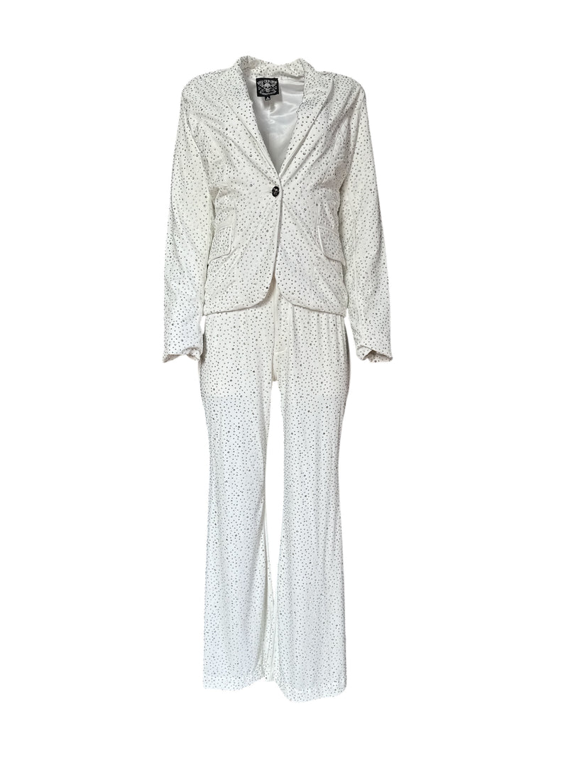 Any Old Iron Rhinestone White Suit