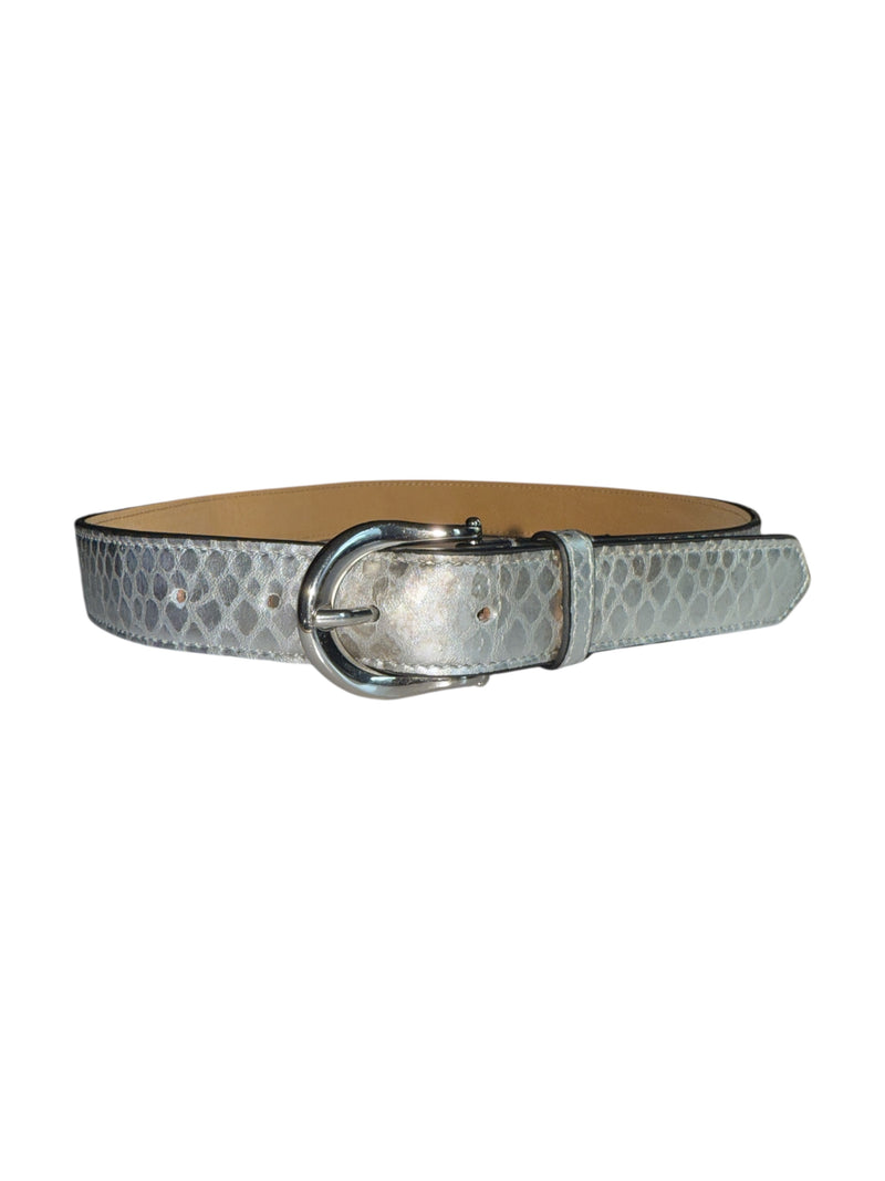 Any Old Iron Silver Croc Leather Belt