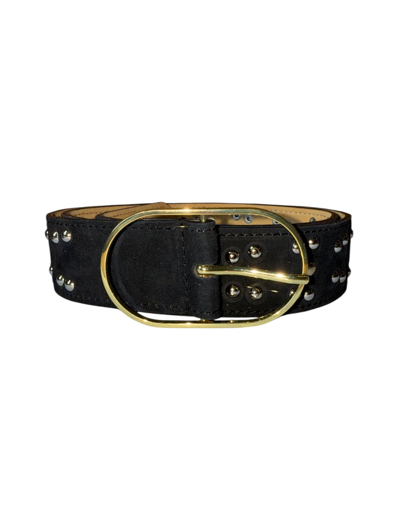 Any Old Iron Black Stud Leather Belt