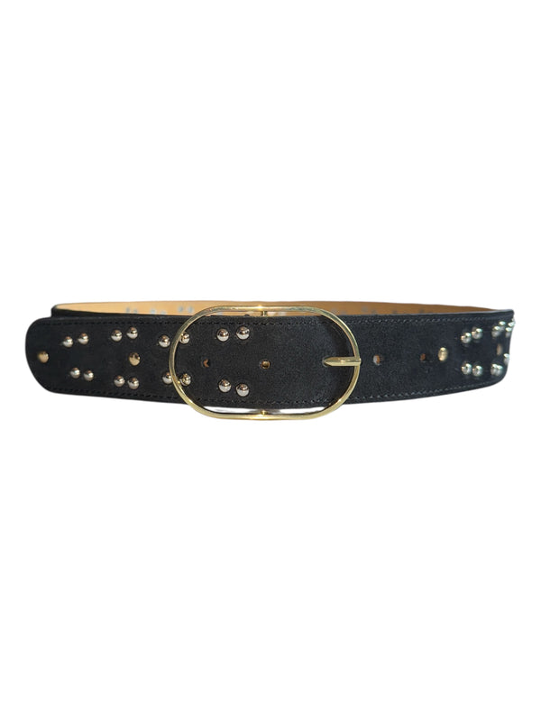 Any Old Iron Black Stud Leather Belt