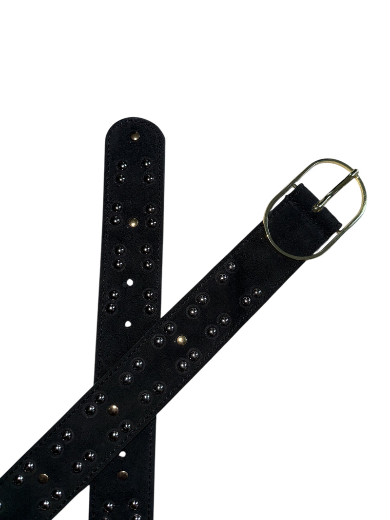 Any Old Iron Black Stud Leather Belt