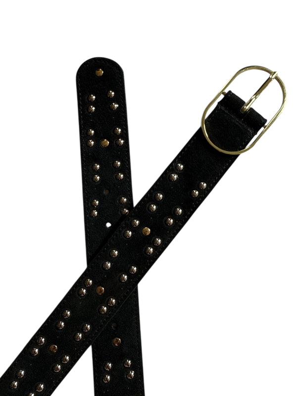 Any Old Iron Black Stud Leather Belt