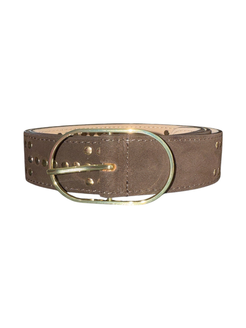 Any Old Iron Brown Stud Leather Belt
