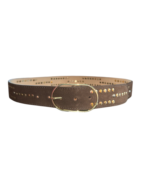 Any Old Iron Brown Stud Leather Belt