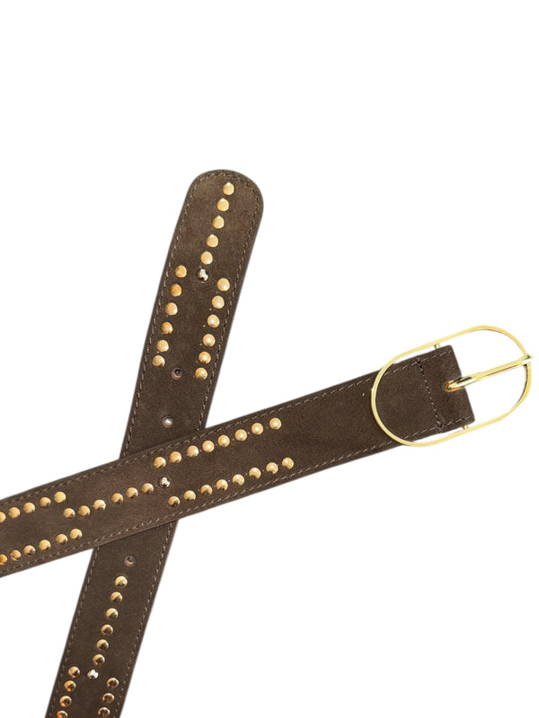 Any Old Iron Brown Stud Leather Belt