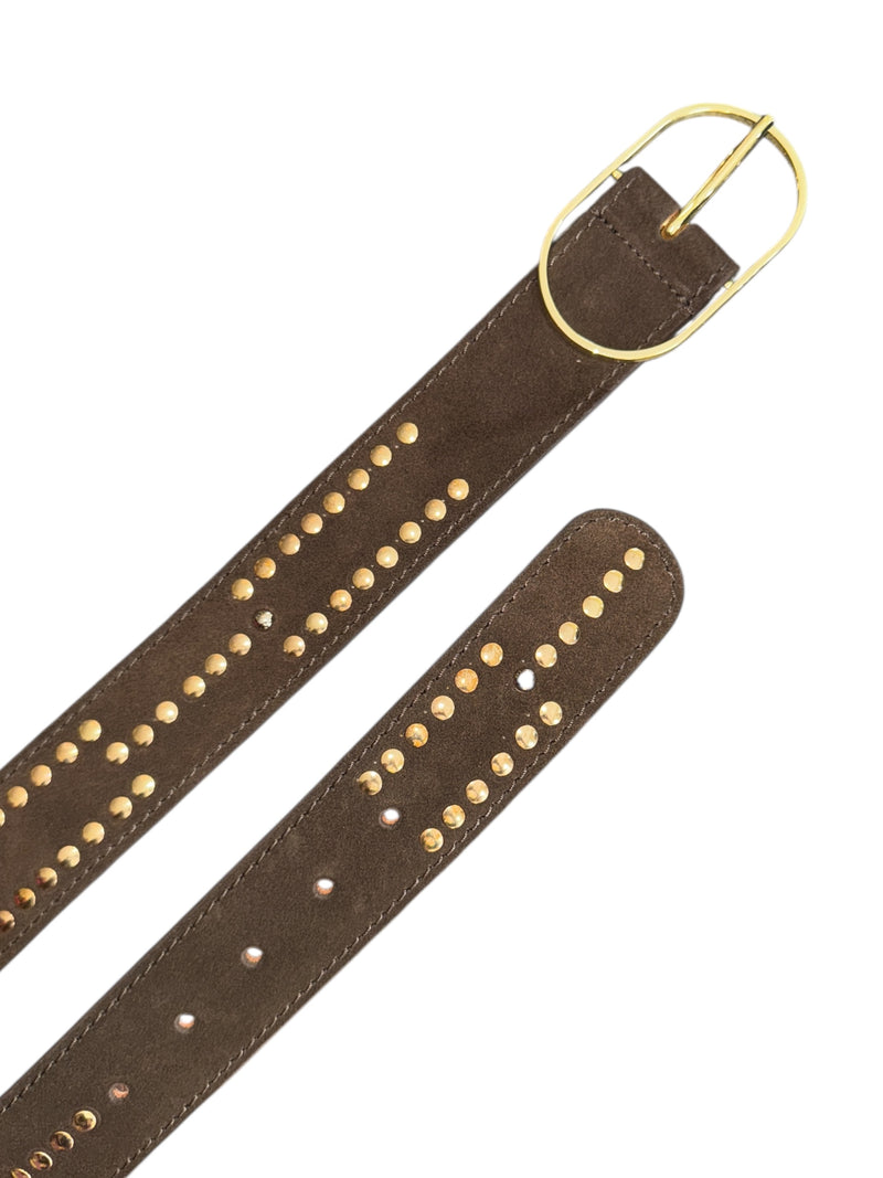Any Old Iron Brown Stud Leather Belt