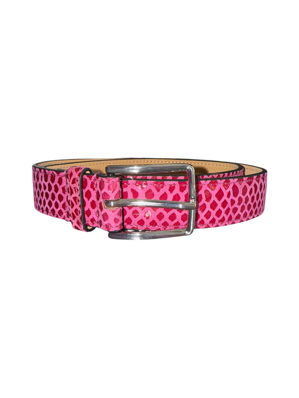 Any Old Iron Pink Python Leather Belt