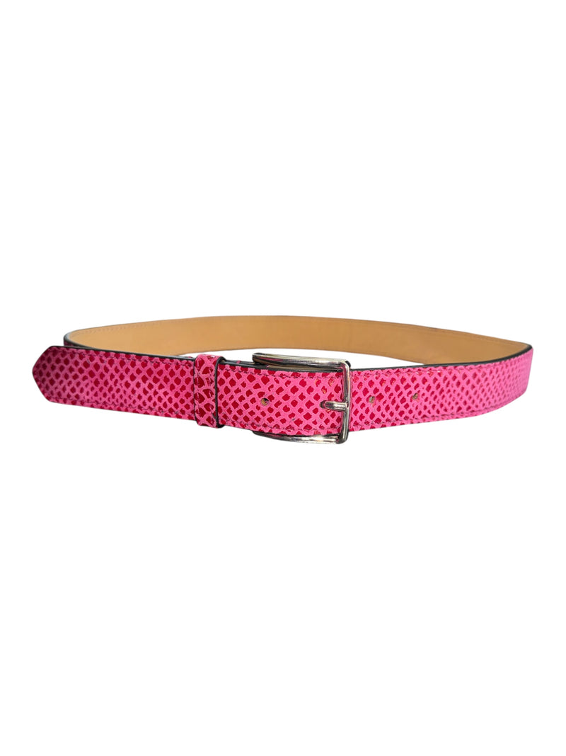 Any Old Iron Pink Python Leather Belt