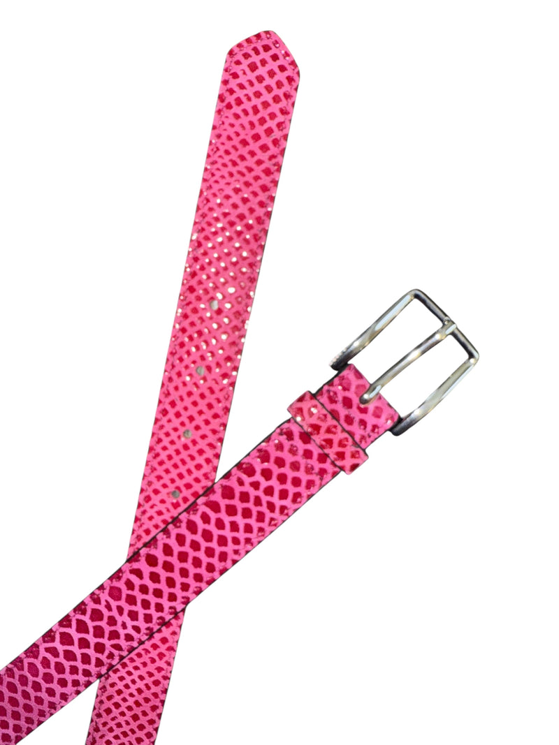 Any Old Iron Pink Python Leather Belt