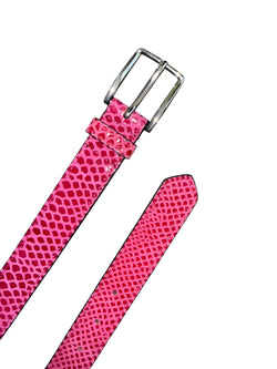 Any Old Iron Pink Python Leather Belt