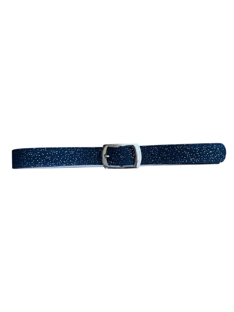 Any Old Iron Silver Sparkle Leather Belt