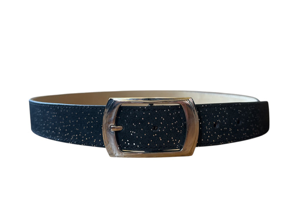 Any Old Iron Silver Sparkle Leather Belt