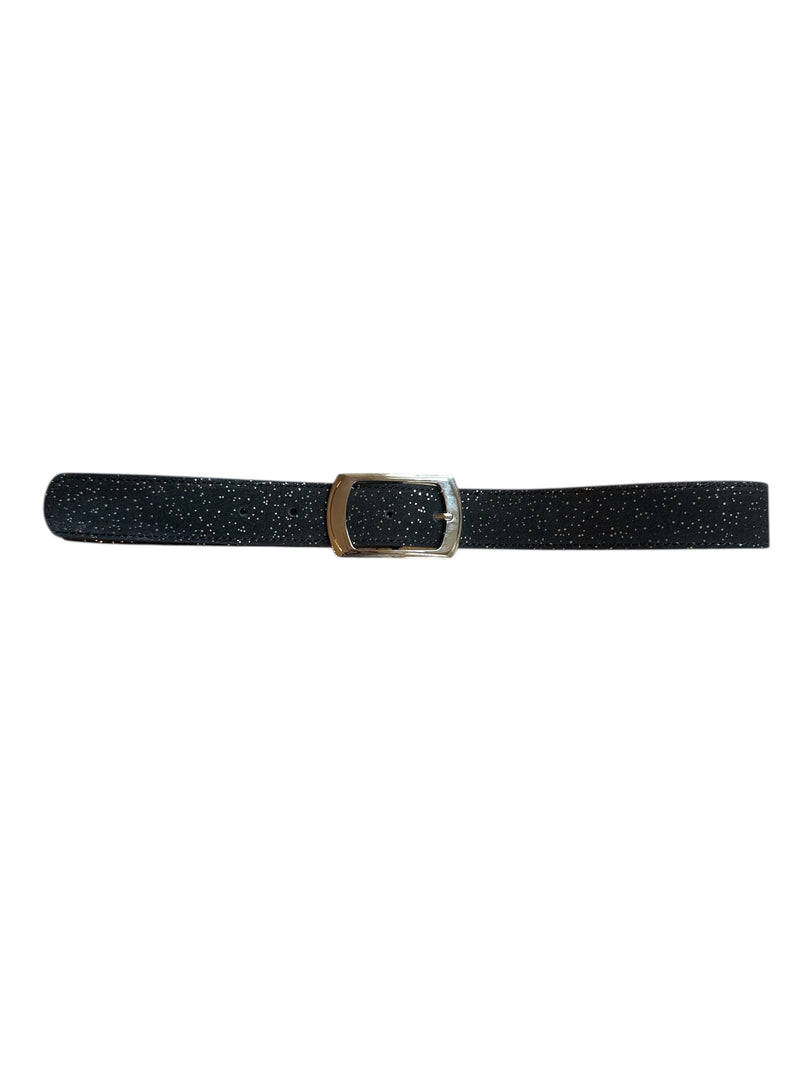 Any Old Iron Silver Sparkle Leather Belt