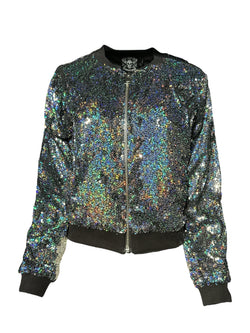 Any Old Iron Rainbow Glitter 4Ever Bomber Jacket