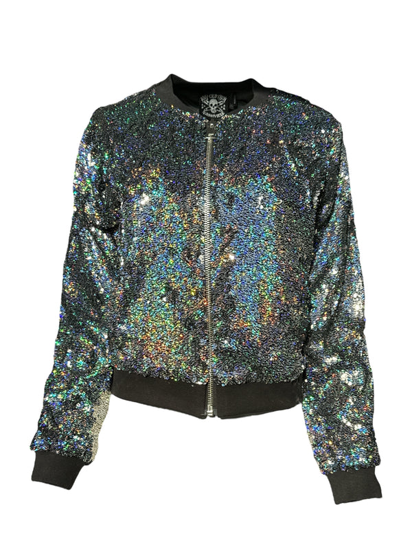 Any Old Iron Rainbow Glitter 4Ever Bomber Jacket