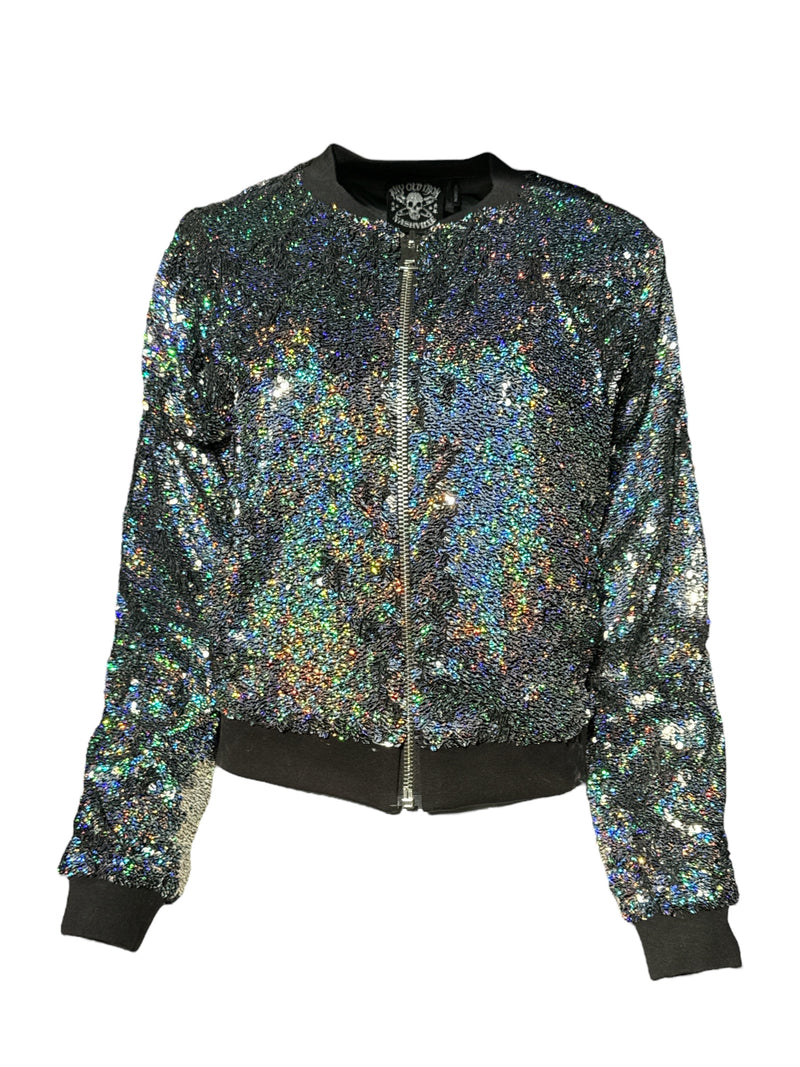 Any Old Iron Rainbow Glitter 4Ever Bomber Jacket