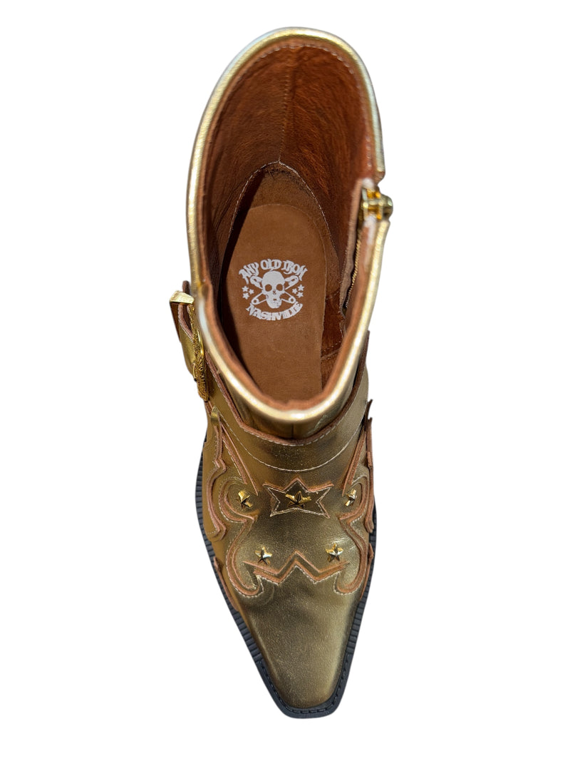 gold fancy dress boots Gold GoGo Boot Boots Tops Shoe Covers 60s 70s Retro Disco Fancy Dress Costume