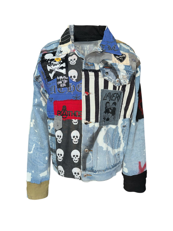 Any Old Iron X Red Mutha Black Stripes Denim Jacket