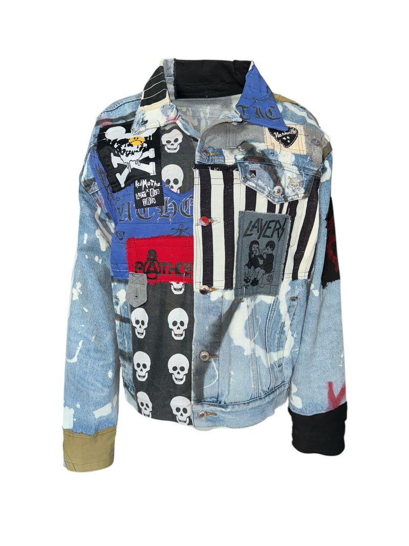 Any Old Iron X Red Mutha Black Stripes Denim Jacket