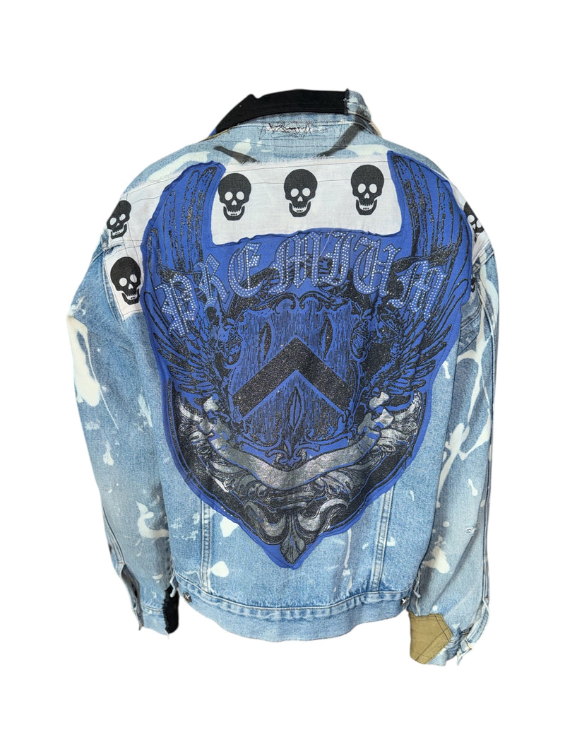 Any Old Iron X Red Mutha Black Stripes Denim Jacket