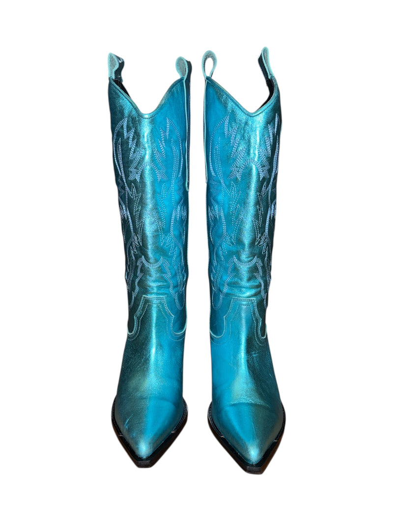 Any Old Iron Bluetone Cowboy Boots