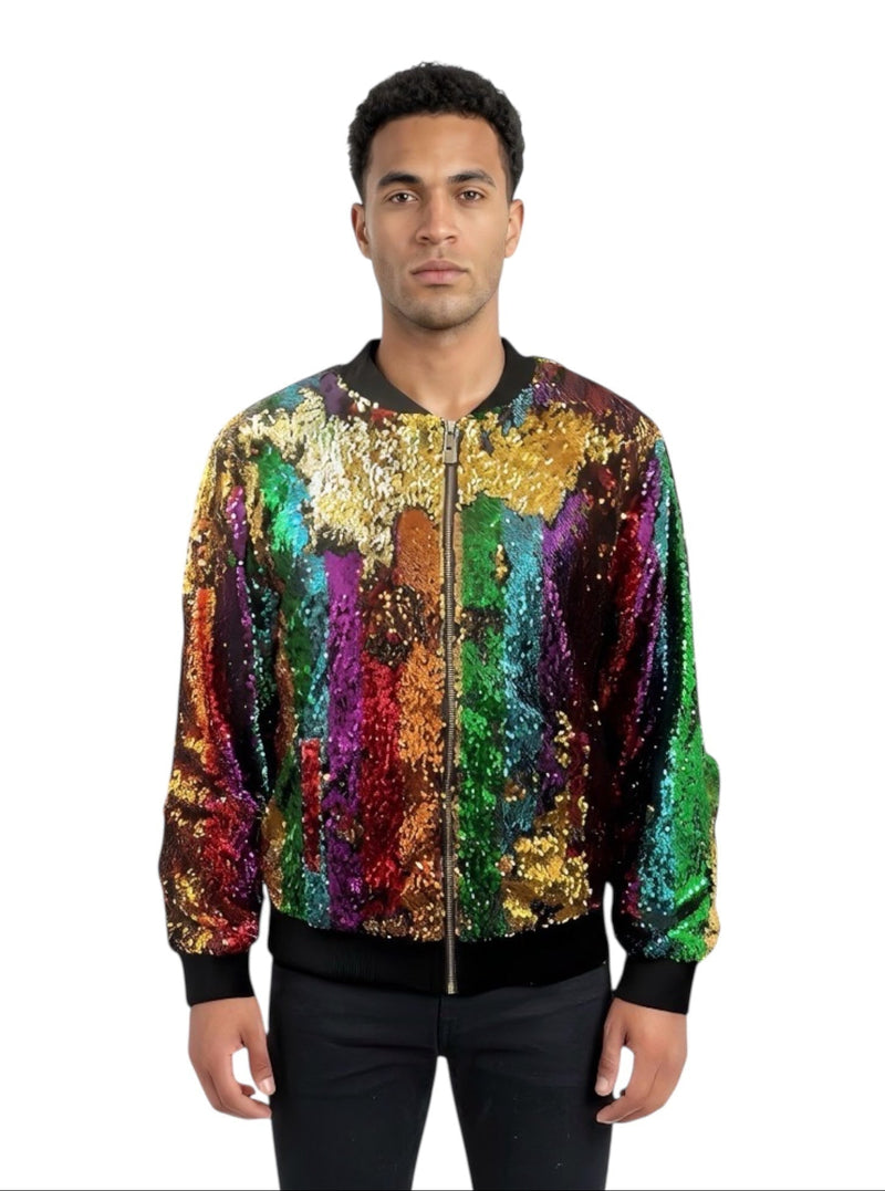 Any Old Iron Men's Rainbow Bomber Jacket