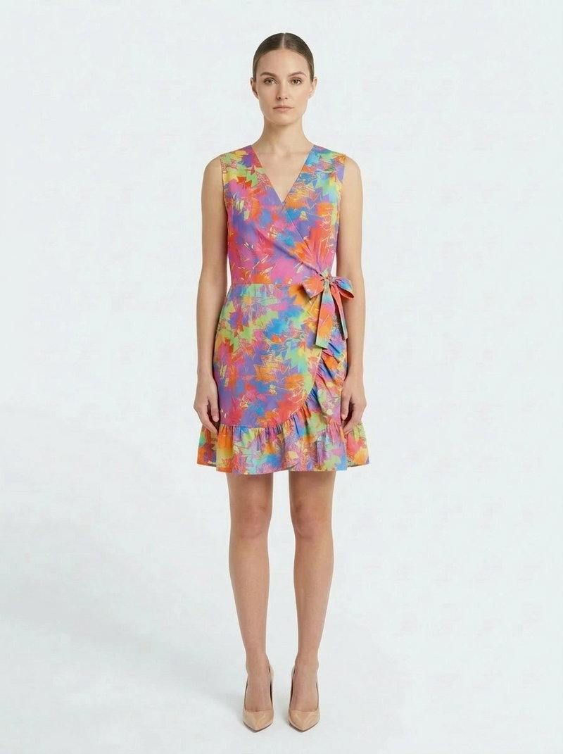 pastel wrap dress Romantic True Wrap Dress SZ 8 Pastel MIDI Floral Ann Taylor Garden Soft Girl