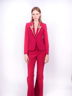 Any Old Iron Pink Zane Velvet Suit