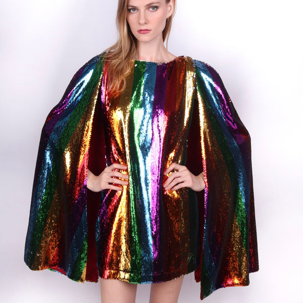 Any Old Iron Rainbow Cape Dress