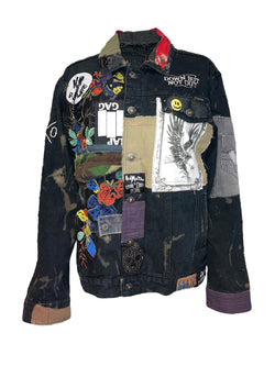 Any Old Iron X Red Mutha Down But Not Out Jean Jacket