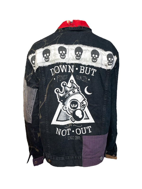 Any Old Iron X Red Mutha Down But Not Out Jean Jacket